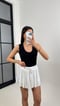 Beyaz Yan Yırtmaçlı Beli Lastikli Basic Şort Gaus00371