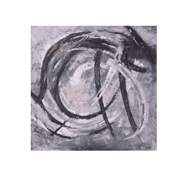Abstract Gray Hole Yağlı Boya Dokulu TabloYağlı Boya Dokulu Soyut TablolarTablolife