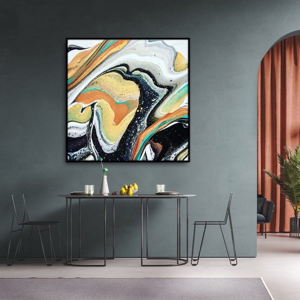 Abstract Melting - Yağlı Boya Dokulu Tablo