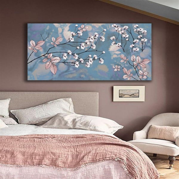 Almond Blossom Yağlı Boya Dokulu TabloYağlı Boya Dokulu Çiçek TablolarıTablolife.com