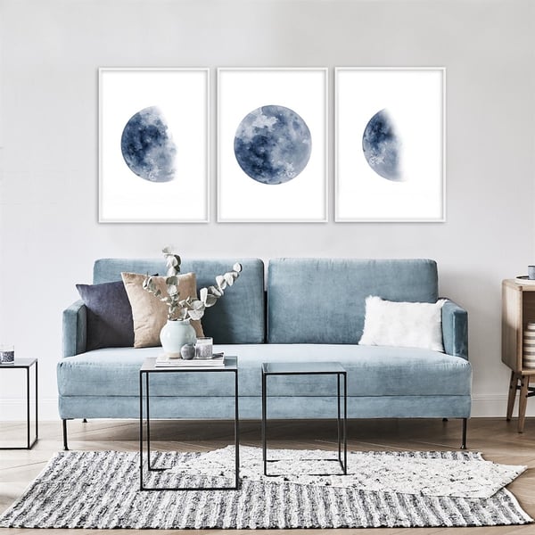 Blue Moon Çerçeveli Poster SetiPosterlerTablolife.com