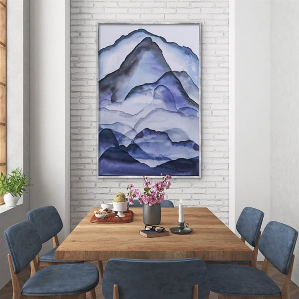 Blue Mountains - Yağlı Boya Dokulu TabloYağlı Boya Dokulu Soyut TablolarTablolife.com