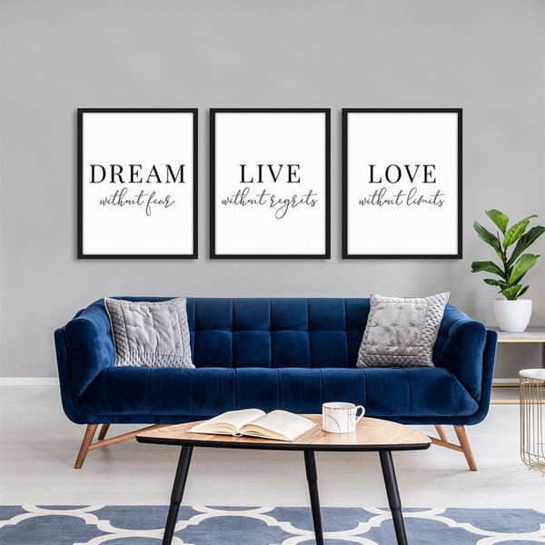 Dream Live Love Çerçeveli Poster SetiPosterlerTablolife.com