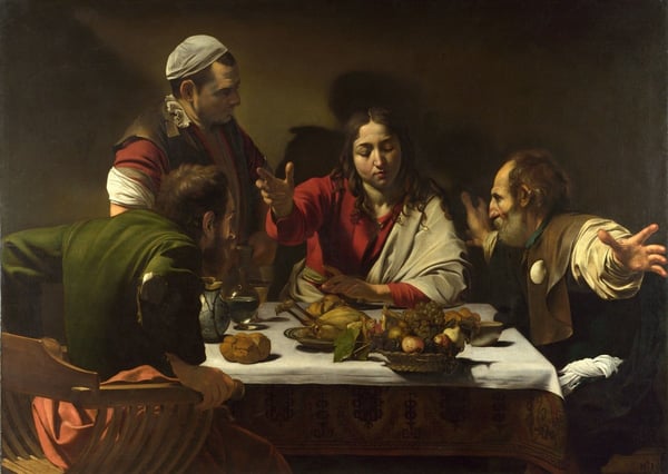 Emmaus'ta Yemek - Kanvas Tablo