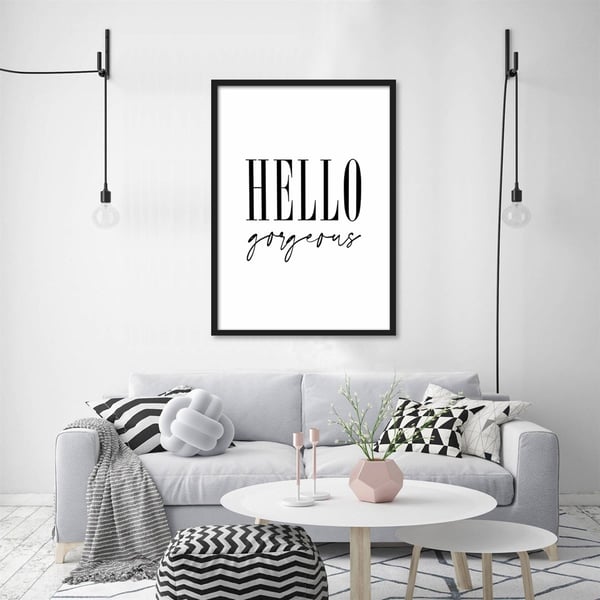 Hello Gorgeous Çerçeveli Poster SetiPosterlerTablolife.com