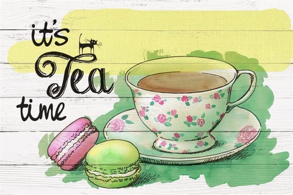 İt's Tea Time - Kanvas Tablo