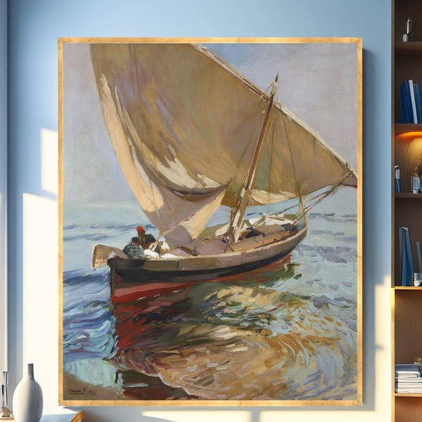 Joaquin Sorolla Denize Açılma Yağlı Boya Dokulu TabloYağlı Boya Dokulu Araç TablolarıTablolife