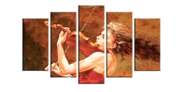 Kemancı - 5 Parçalı Kanvas Tablo