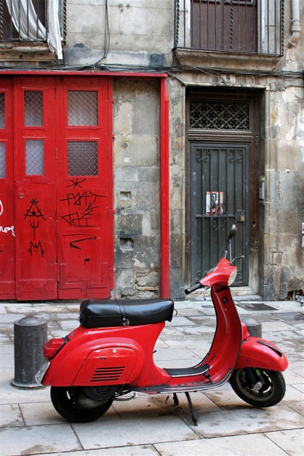 Kırmızı Vespa - Kanvas Tablo
