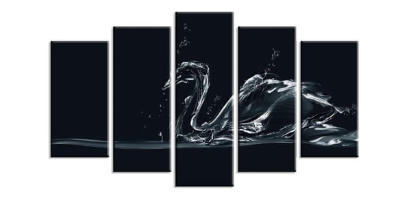 Kuğu - 5 Parçalı Kanvas Tablo