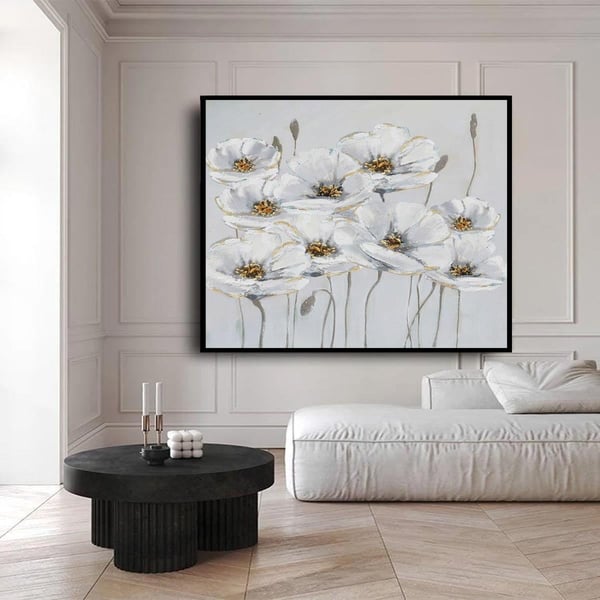 Nove Fiori Yağlı Boya Dokulu TabloYağlı Boya Dokulu Çiçek TablolarıTablolife