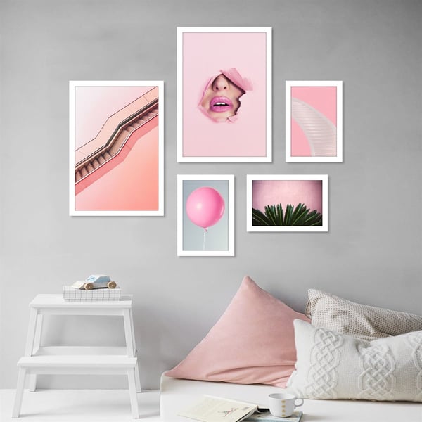 Pink Çerçeveli Poster SetiPosterlerTablolife.com