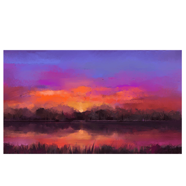 Pink Sunrise Yağlı Boya Dokulu TabloYağlı Boya Dokulu Soyut TablolarTablolife
