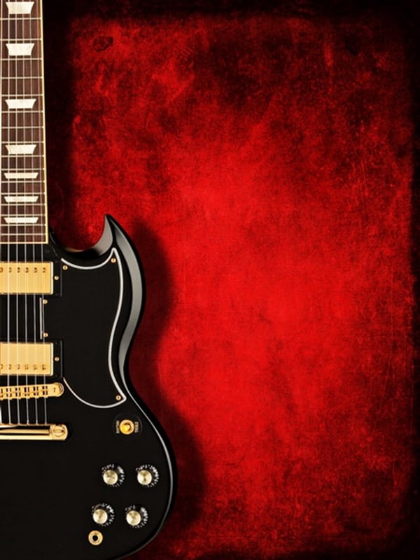 Siyah Elektro Gitar - Kanvas Tablo