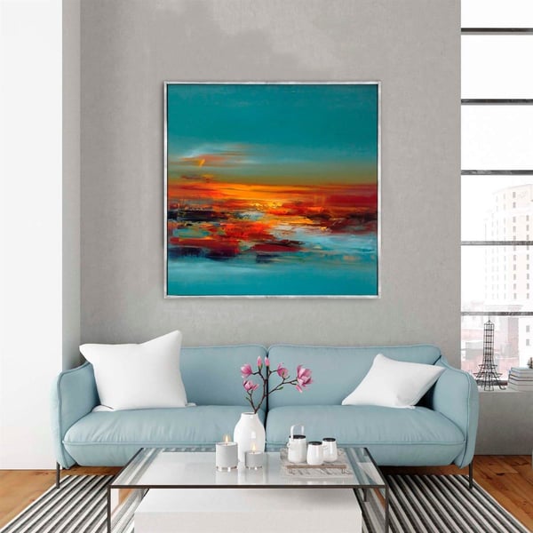 Sunset - Yağlı Boya Dokulu TabloSoyutTablolife.com