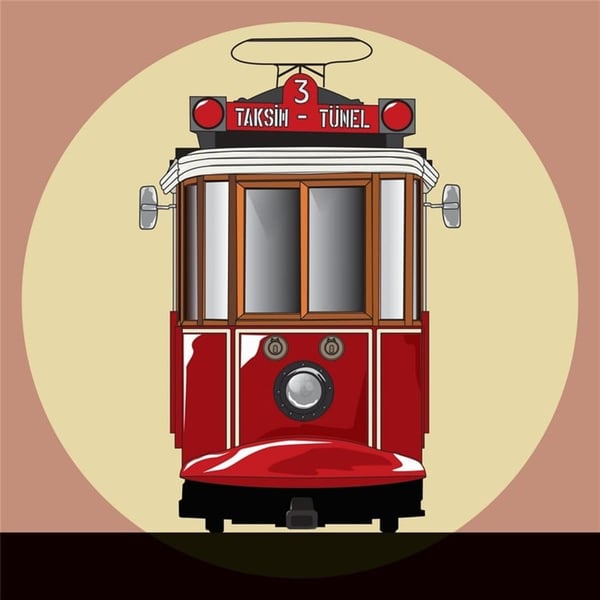 Taksim Tünel Tramvayı - Kanvas Tablo