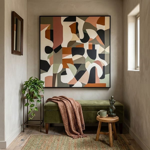 Toprak Ritimleri Modern Geometrik Soyut Yağlı Boya Dokulu TabloYağlı Boya Dokulu Soyut TablolarTablolife