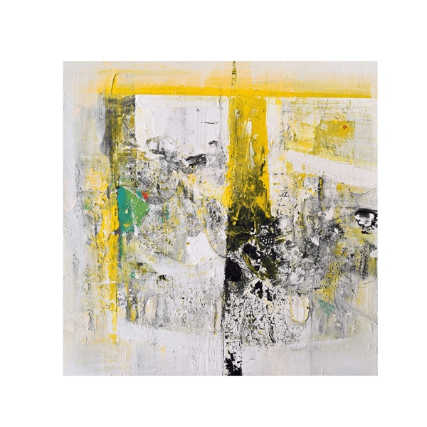 Yellow Border Yağlı Boya Dokulu TabloYağlı Boya Dokulu Soyut TablolarTablolife