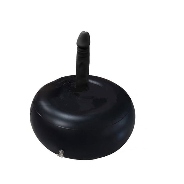 19 cm Realistik Siyah İnflatable Pilates Toplu Vibratör Penis