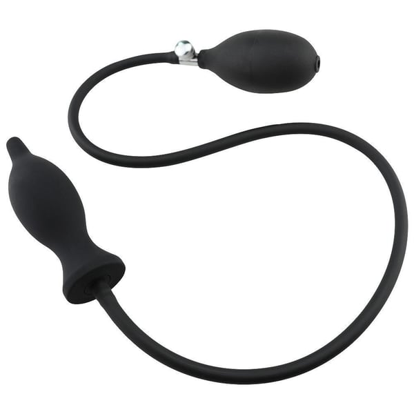 Şişebilen Pompalı Anal Plug Siyah