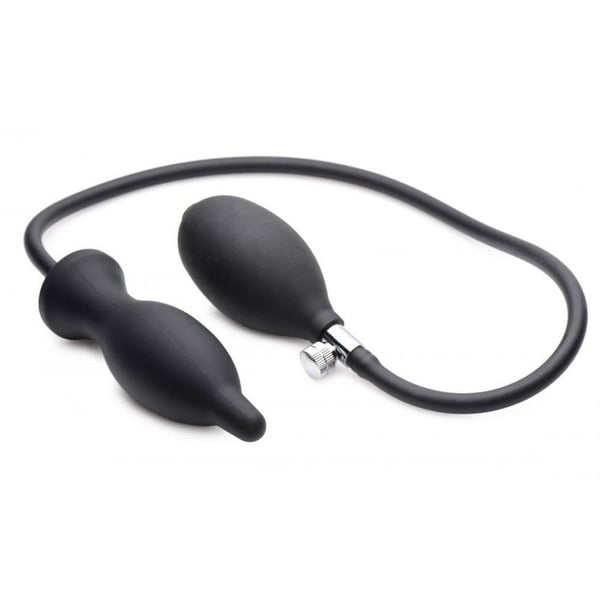 Şişebilen Pompalı Anal Plug Siyah