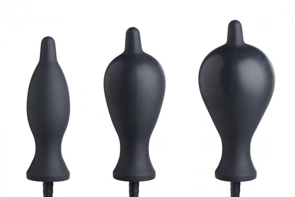 Şişebilen Pompalı Anal Plug Siyah