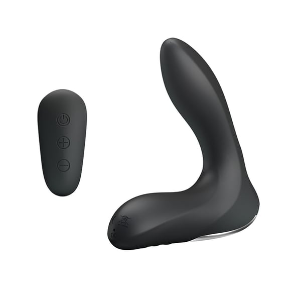 USB Şarjlı Uzaktan Kumandalı 12 Modlu Şişirilebilir Titreşimli Prostat Vibratör ve Anal Plug Siyah