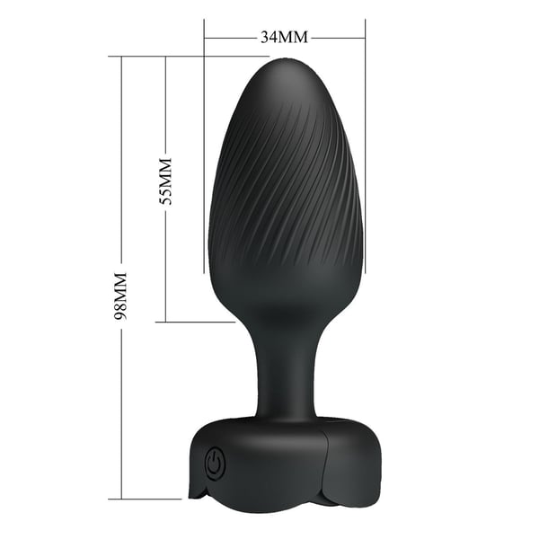 USB'den Manyetik Şarjlı 10 Farklı Titreşimli 5 Led Işıklı Silikon Anal Plug - Osborn