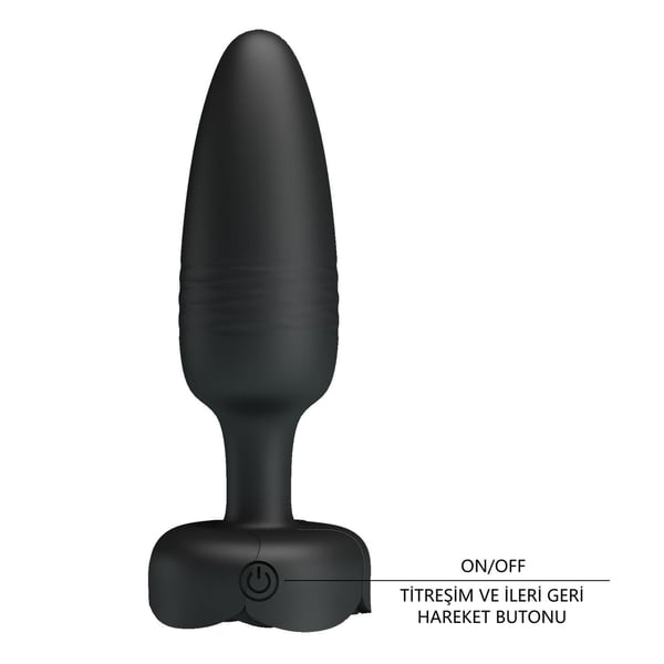 USB'den Manyetik Şarjlı 10 Farklı Titreşimli İleri Geri Hareketli 5 Led Işıklı Silikon Anal Plug - Tarion