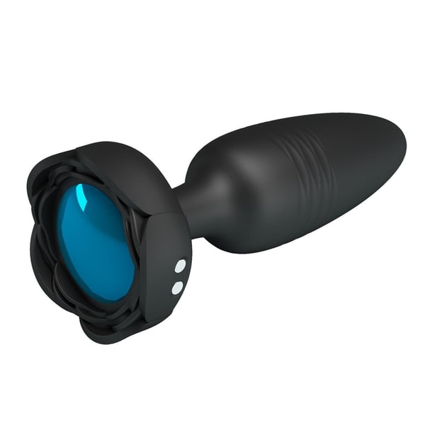 USB'den Manyetik Şarjlı 10 Farklı Titreşimli İleri Geri Hareketli 5 Led Işıklı Silikon Anal Plug - Tarion