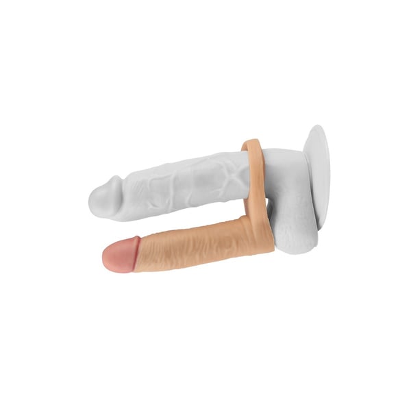 15 cm Realistik Titreşimli Anal Dildo & Penis Halkası