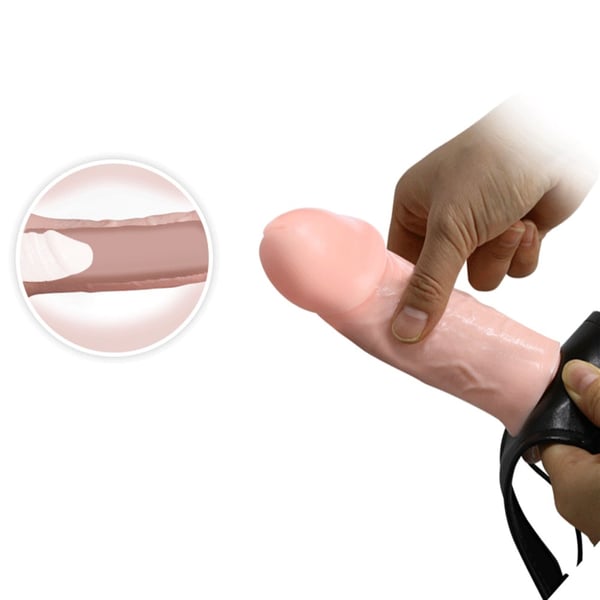 15,5 cm Belden Bağlamalı İçi Boş Protez Penis