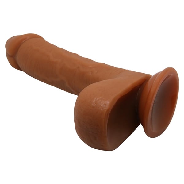 22,2 cm Realistik Vantuzlu Melez Dildo Penis + Kemer + Kayganlaştırıcı Hediyeli