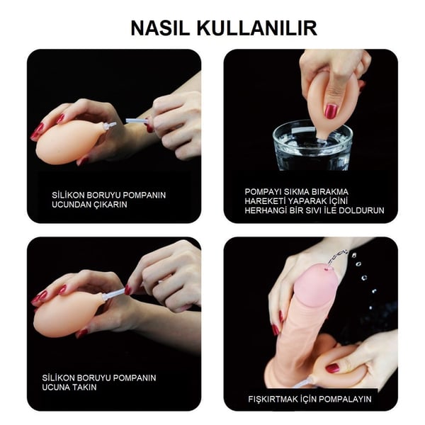Belden Bağlamalı Yumuşak Dokulu Su Fışkırtmalı Realistik Penis 19 cm