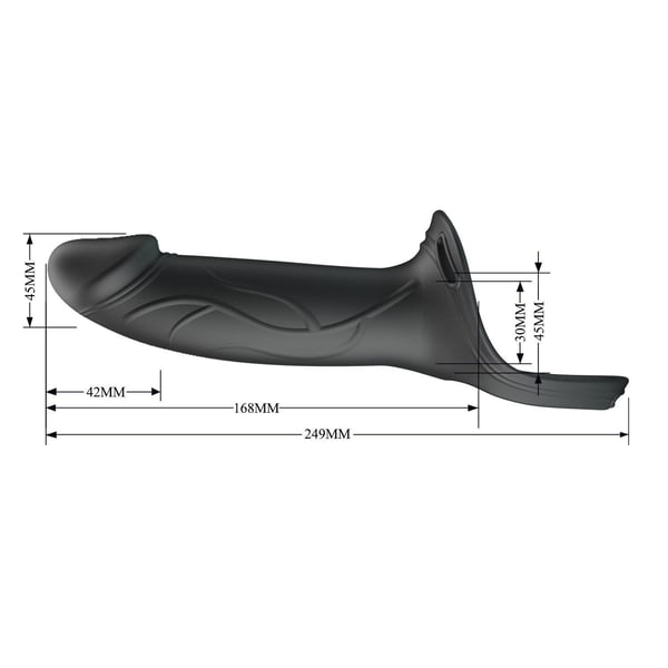 16,8 cm Belden Bağlamalı İçi Boş 4,2 cm Dolgulu Strapon Penis - Landon