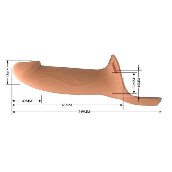 16,8 cm Belden Bağlamalı İçi Boş 4,2 cm Dolgulu Strapon Penis - Landon S