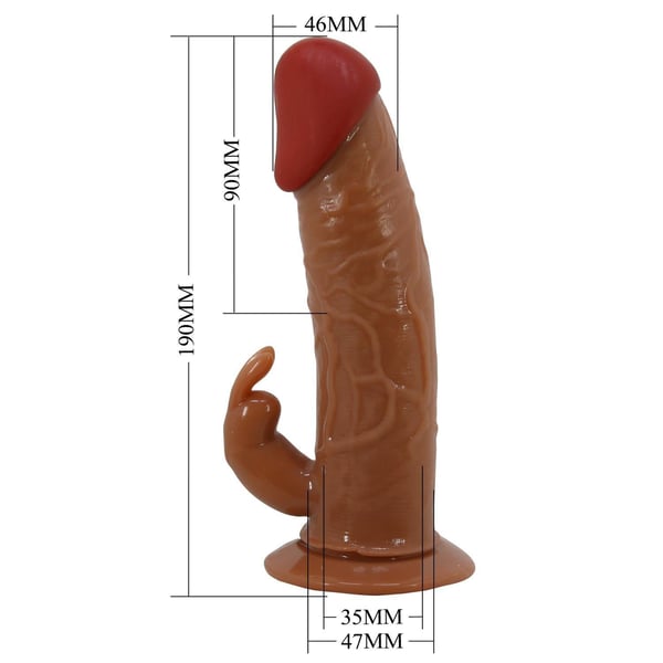 19 cm Belden Bağlamalı İçi Boş Titreşimli Testissiz Protez Melez Penis