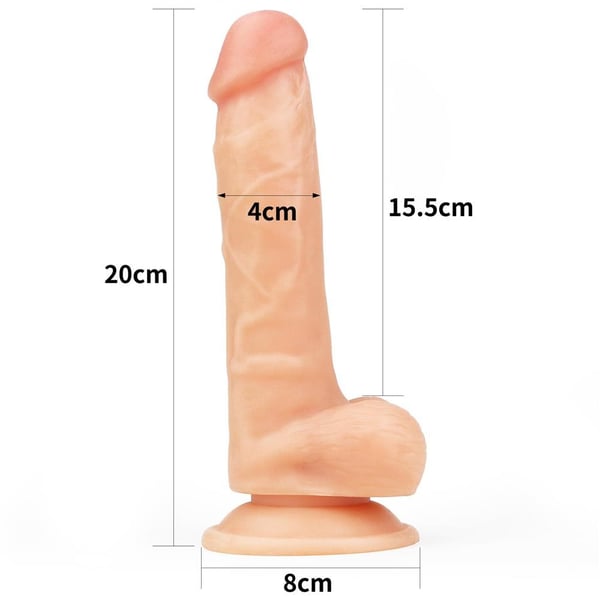 20 cm Belden Bağlamalı İçi Dolu Strapon Dildo