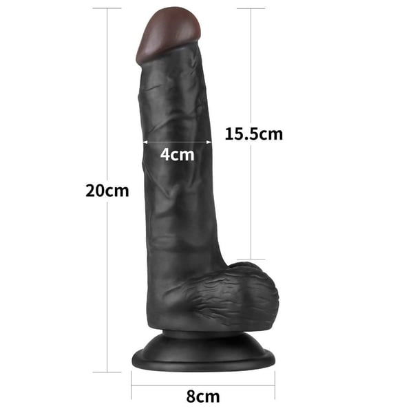 20 cm Belden Bağlamalı İçi Dolu Titreşimli Zenci Strapon Dildo