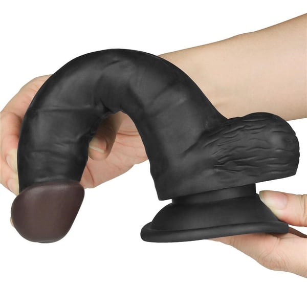 20 cm Belden Bağlamalı İçi Dolu Titreşimli Zenci Strapon Dildo
