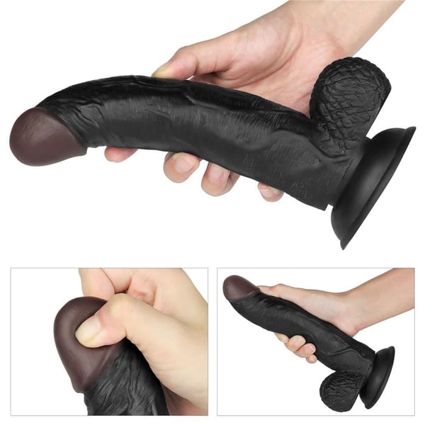 21,5 cm Belden Bağlamalı İçi Dolu Zenci Strapon Dildo
