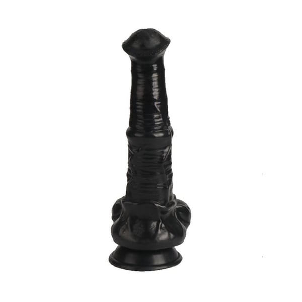 Belden Bağlamalı 33 cm Et Dokulu Gerçekçi Çift Katmanlı Sünnetsiz Silikon Zenci Penis - Horse Power 2