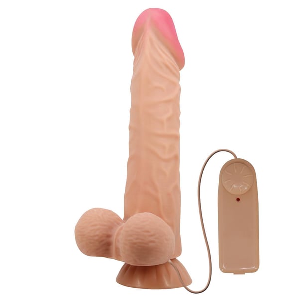 Belden Bağlamalı 24 cm Kıkırdaklı Çift Katmanlı Gerçekçi Titreşimli Dildo Vibratör Penis