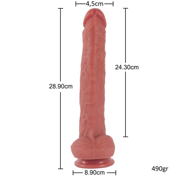 Belden Bağlamalı Yeni Nesil Büyük Boy 28,9 cm Realistik Dildo Penis