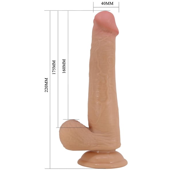 Belden Bağlamalı 22 cm Yeni Nesil Çift Katmanlı Realistik Vantuzlu Dildo Penis - Tallen