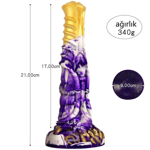 Belden Bağlamalı 21 cm Et Dokulu Fantezi Renklerde Gerçekçi Çift Katmanlı Sünnetsiz Silikon Penis - Horse Power 4