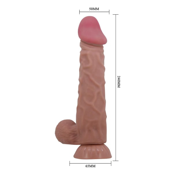 Belden Bağlamalı 24 cm Kıkırdak Yapılı Çift Katmanlı Gerçekçi Melez Dildo Penis