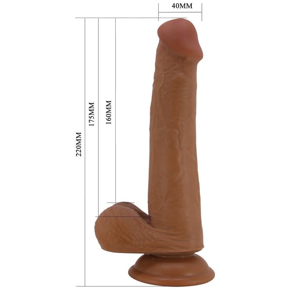 Belden Bağlamalı 22 cm Yeni Nesil Çift Katmanlı Realistik Vantuzlu Dildo Penis - Tallen