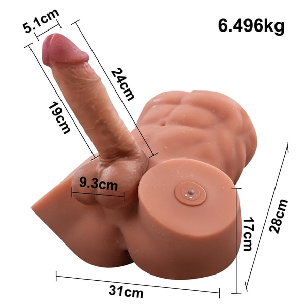 2 İşlevli Telefondan Kumandalı Realistik 24 cm İleri Geri Hareket Penisli Anal Girişli Erkek Kalça - Gretel