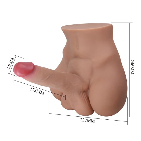 2 İşlevli Realistik 17,3 cm Penisli Anal Girişli Erkek Kalça - Rhyne